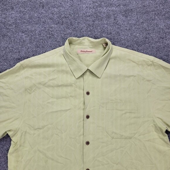Tommy Bahama Hawaiian Shirt Mens Large Green Button Up Beach Casual 100% Silk - Picture 2 of 8